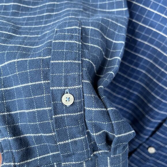 UNTUCKit Flannel Shirt Mens XL Button-Up Blue Plaid Cotton Long Sleeve Michelot - Picture 4 of 10